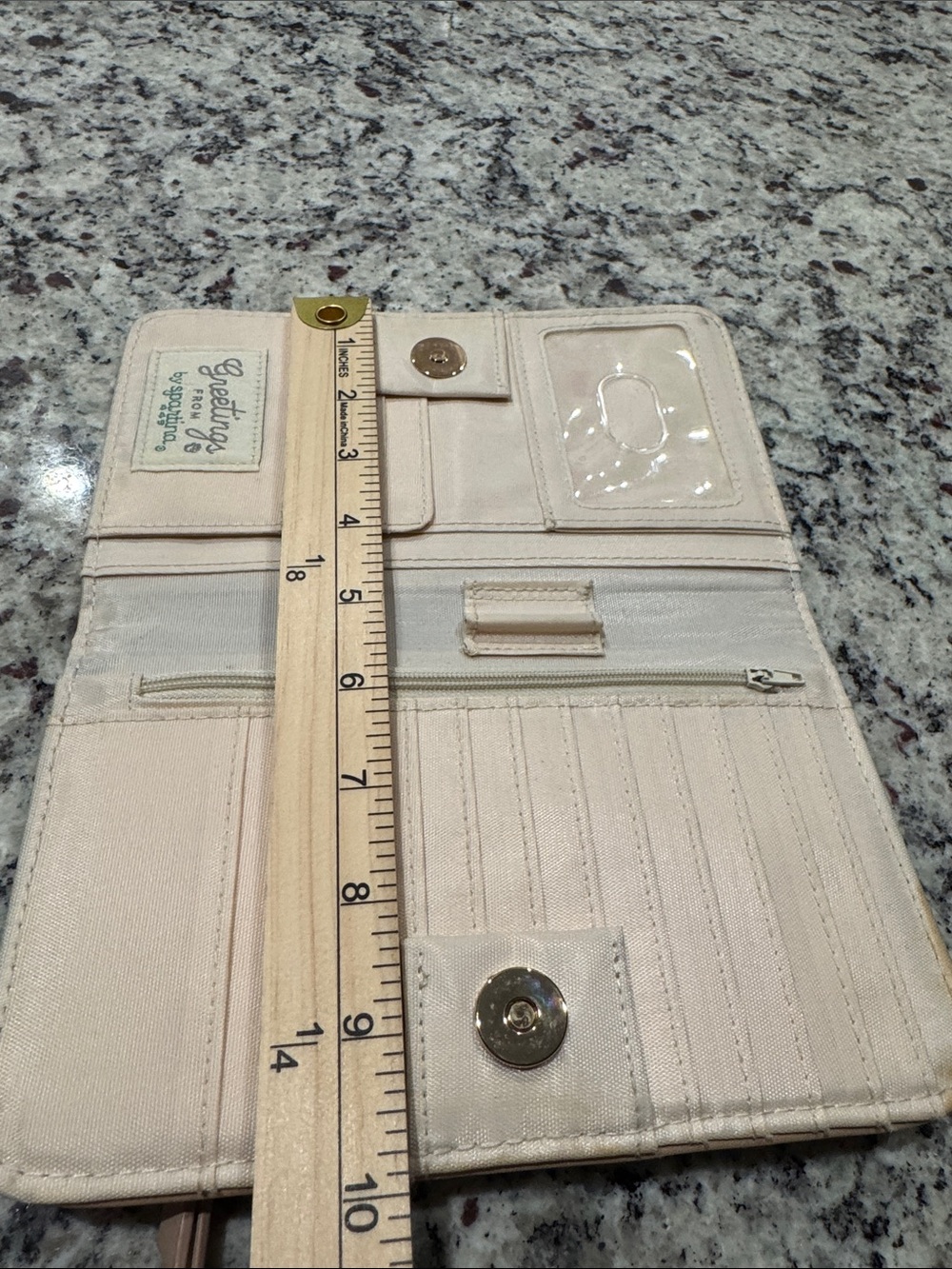 Spartina 449 Charleston Map Zip Pouch in Light Blue, Green & Tan - Picture 7 of 12